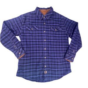 Legendary Whitetails Men’s Large Stretch Flannel Blue Plaid Button Down Shirt